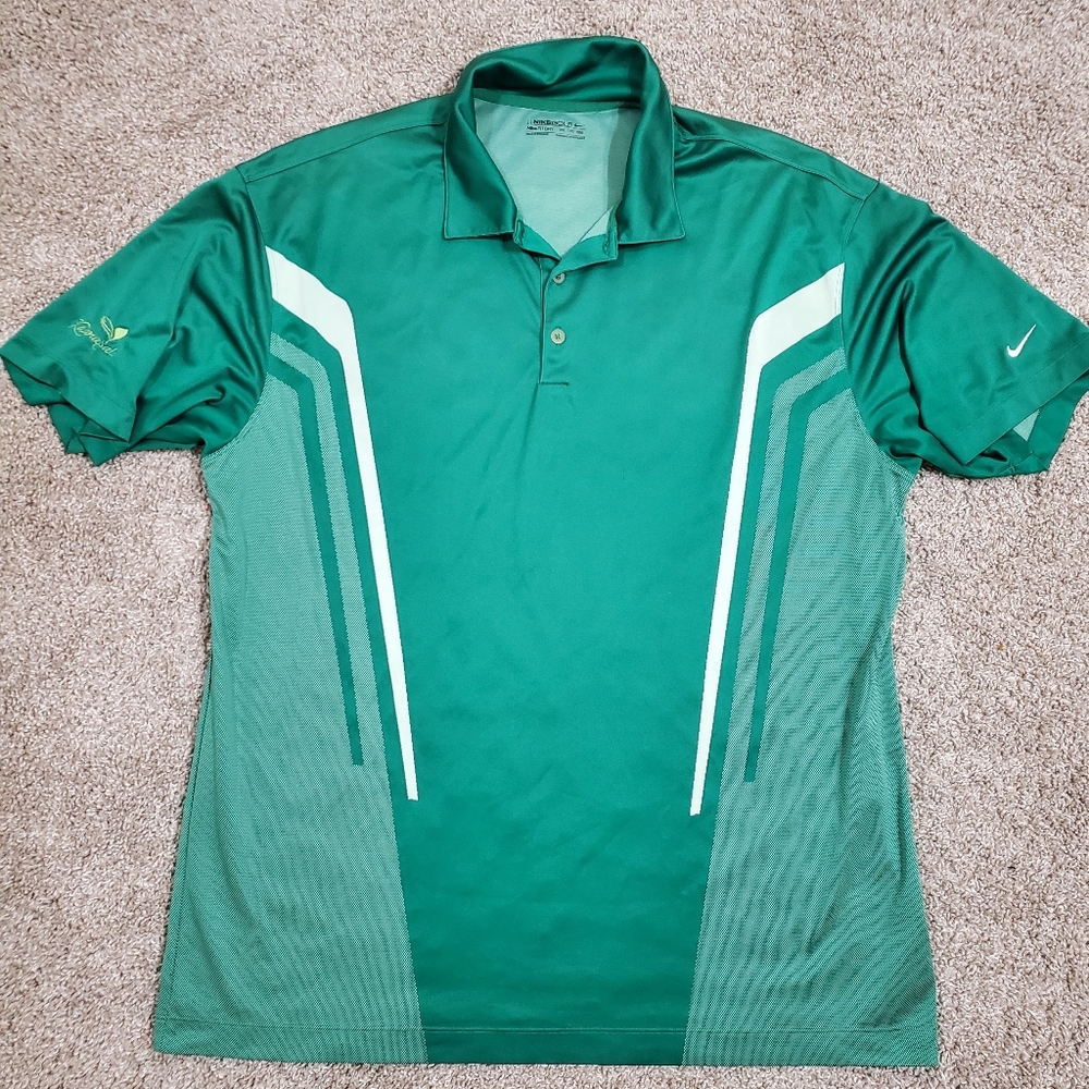 Nike Golf Dri Fit Green Short Sleeve Polo Hawaiian Mens XXL